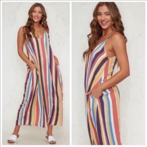 Peach Love California Dresses & Skirts - Striped Boho Maxi Dress, Large, NWT